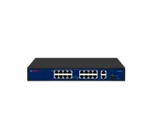 CP-DNW-HPU16G2F1-20 Šestnáctiportový 10/100 Mbps PoE switch s 2x 1000 Mbps a 1x SFP uplinkem