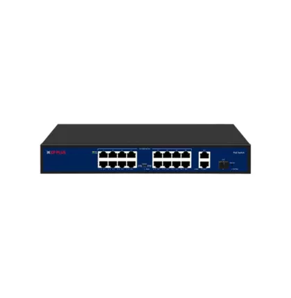 CP-DNW-HPU16G2F1-20 Šestnáctiportový 10/100 Mbps PoE switch s 2x 1000 Mbps a 1x SFP uplinkem