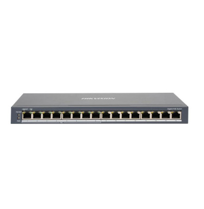 DS-3E0516P-O 16 portový switch - 8x PoE 30W 1Gbps + 8x RJ-45 1Gbps, PoE celkem max.…