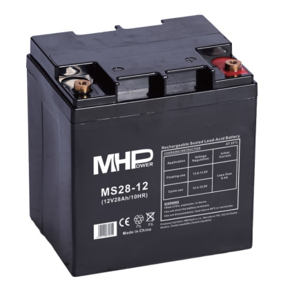 MHPower MS28-12 olověný akumulátor AGM 12V/28Ah, Terminál T1 - M6