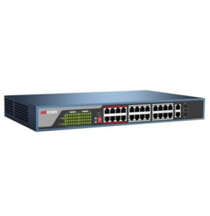 DS-3E0326P-E 24x POE | 24 x 100 Mb | 2x 1Gb Combo port | výkon 370 W | bez managementu…