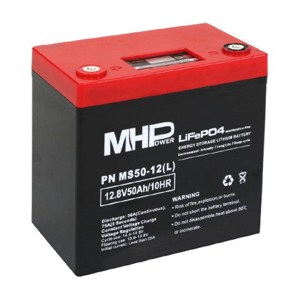 MHPower MS50-12(L) Lithium baterie LiFePO4 12V/50Ah, Terminál LC5 - M8