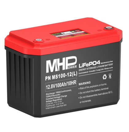 MHPower MS100-12(L) Lithium baterie LiFePO4 12V/100Ah, Terminál LC4 - M8