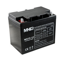 MHPower MS75-12 olověný akumulátor AGM 12V/75Ah, Terminál B4 - M8