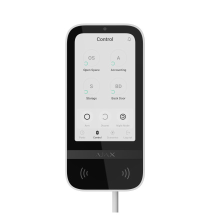 KeyPad TouchScreen Fibra, drátová dotyková klávesnice, 5′′, DESFire, Bluetooth, bílá