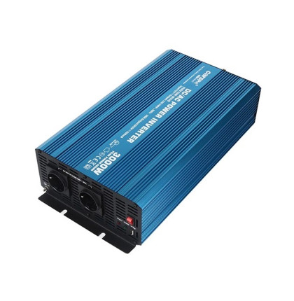 Měnič napětí Carspa P3000U-12 12V/230V+USB 3000W, čistá sinusovka