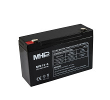MHPower MS12-6 olověný akumulátor AGM 6V/12Ah, Faston F2 - 6,3mm