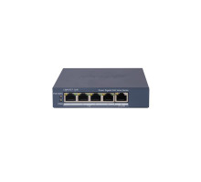 DS-3E1505P-EI/M 5 portový switch - 4x PoE 30W 1Gbps + 1x uplink RJ-45 1Gbps, PoE celkem…