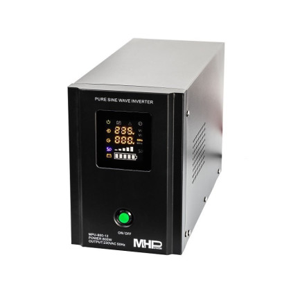 Záložní zdroj MHPower MPU-800-12, UPS, 800W, čistý sinus, 12V