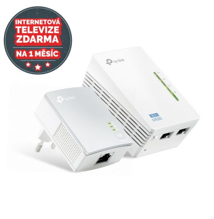 Powerline ethernet TP-Link TL-WPA4220 KIT AV2 600Mbps, WiFi, set TL-WPA4220 a TL-PA4010, OneMesh, poškozený obal