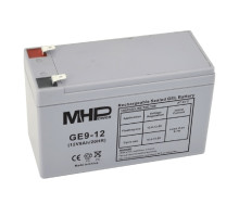 MHPower GE9-12 Gelový akumulátor 12V/9Ah, Faston F2 - 6,3mm, Deep Cycle