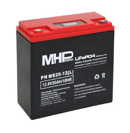 MHPower MS20-12(L) Lithium baterie LiFePO4 12V/20Ah, Terminál LC1 - M5