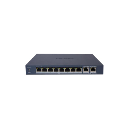 DS-3E1510P-EI/M 10 portový switch - 8x PoE 30W 1Gbps + 2x uplink RJ-45 1Gbps, PoE celkem…