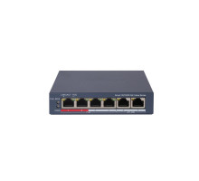 DS-3E1106P-EI/M 6 portový switch - 4x PoE 30W 100Mbps + 2x uplink RJ-45 100Mbps, PoE…