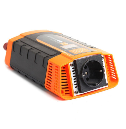 Měnič napětí Carspa PID400-12 12V/230V+USB 400W, modifikovaná sinus, digitální display, vhodný do auta (náhr. za PI400)