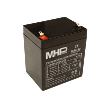 MHPower MS5-12 olověný akumulátor AGM 12V/5Ah, Faston F1 - 4,8mm