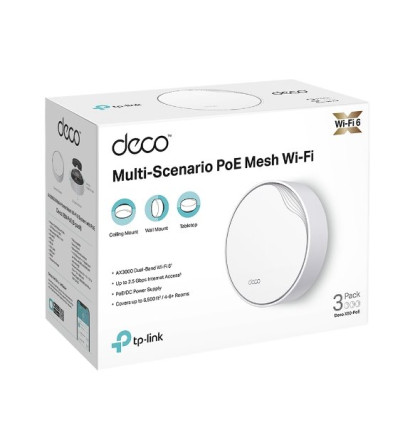 WiFi router TP-Link Deco X50-PoE(1-pack) WiFi 6, 1x 2,5GLAN, 1x GLan s PoE, 2,4/ 5GHz AX3000