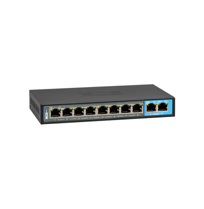 BCS-B-SP0802 Switch - 10 portový switch, 100 Mb/s, 8x POE, max. výkon 96 W, přenos až…