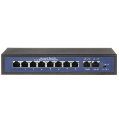 AI-PS-HT812 Osmiportový 10/100 Mbps PoE switch s 2x gigabitovým uplinkem