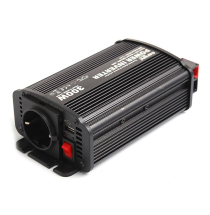 Měnič napětí Carspa CAR300U-12 12V/230V+USB 300W, modifikovaná sinus