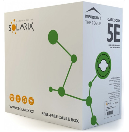 Solarix Instalační kabel CAT5E UTP PVC drát 305m/box SXKD-5E-UTP-PVC