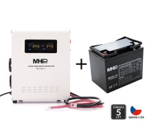 Záložní zdroj MHPower WPU-300-12, UPS, 300W, čistý sinus, 12V SET s baterií 33Ah