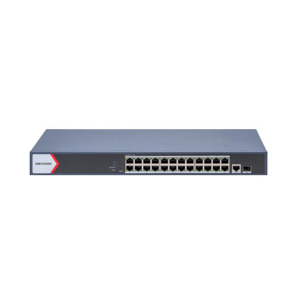 DS-3E1526P-EI/M 26 portový switch - 24x PoE 30W 1Gbps + 1x uplink RJ-45 1Gbps + 1x uplink…