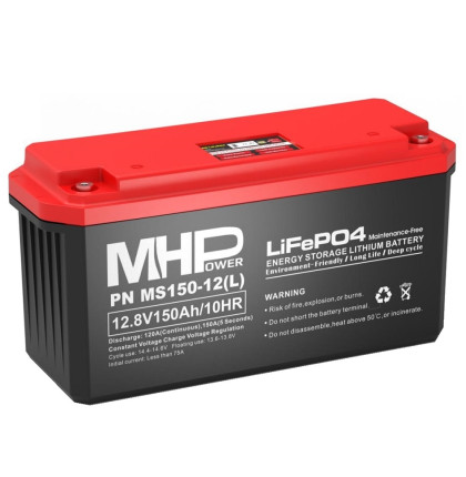 MHPower MS150-12(L) Lithium baterie LiFePO4 12V/150Ah, Terminál LC5 - M8