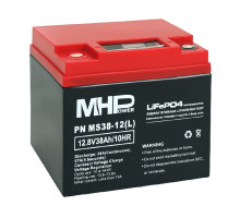 MHPower MS38-12(L) Lithium baterie LiFePO4 12V/38Ah, Terminál LC1 - M6