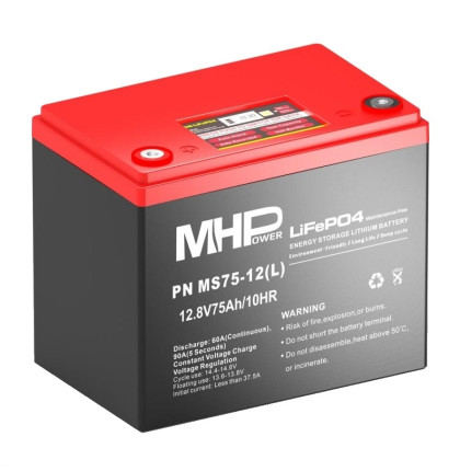 MHPower MS75-12(L) Lithium baterie LiFePO4 12V/75Ah, Terminál LC5 - M8