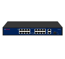 CP-DNW-HPU16G2F1-20 Šestnáctiportový 10/100 Mbps PoE switch s 2x 1000 Mbps a 1x SFP uplinkem