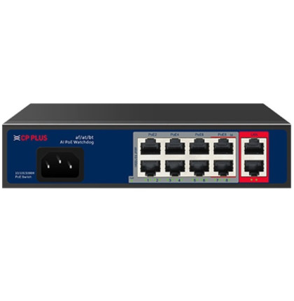 CP-ANW-HPU8G2-N12 Osmiportový 10/100 Mbps PoE switch s 2x 1000 Mbps uplinkem