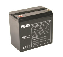 MHPower MS55-12 olověný akumulátor AGM 12V/55Ah, Terminál T1 - M6