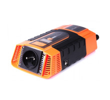 Měnič napětí Carspa PID600-12 12V/230V+2xUSB 600W, modifikovaná sinus, digitální display, vhodný do auta