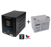 Záložní zdroj MHPower MPU-300-12, UPS, 300W, čistý sinus, 12V SET s Gelovou baterií 33Ah