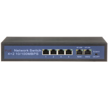 AI-PS-HT412 Čtyřportový 10/100 Mbps PoE switch s 2x uplinkem