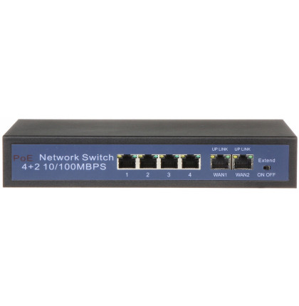 AI-PS-HT412 Čtyřportový 10/100 Mbps PoE switch s 2x uplinkem