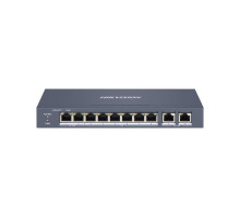 DS-3E1310HP-EI 10 portový switch - 2x HiPoE 90W 100Mbps + 6x PoE 30W 100Mbps + 2x uplink…