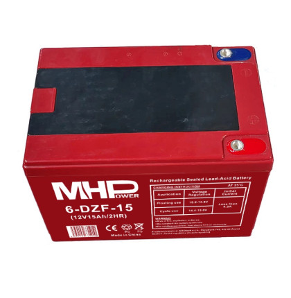 MHPower 6-DZF-15 Trakční gelová baterie 12V/15Ah, Terminál D1 - M5, Deep Cycle