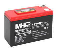 MHPower MS10-12(L) Lithium baterie LiFePO4 12V/10Ah, Faston F2 - 6,3mm