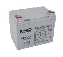 MHPower GE33-12 Gelový akumulátor 12V/33Ah, Terminál T2 - M6, Deep Cycle