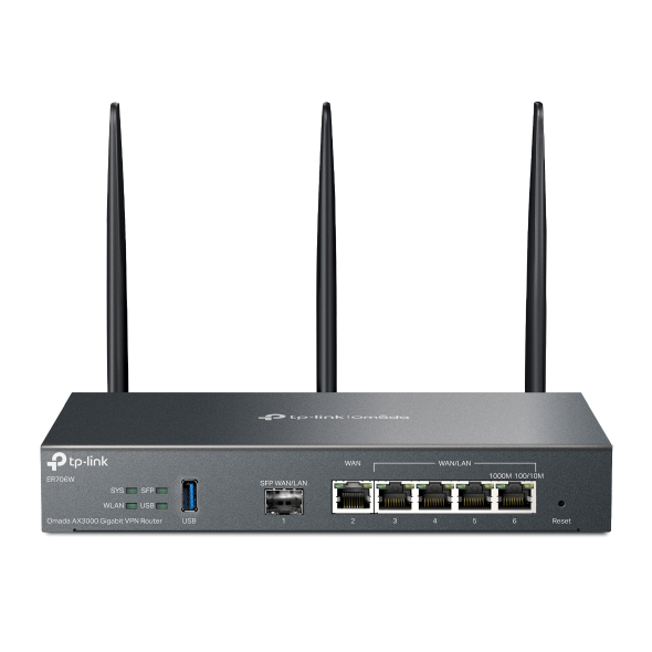 Router TP-Link ER706W VPN WiFi 6, 1x GWAN + 4x GWAN/LAN + 1x GWAN/LAN SFP, USB,  Omáda SDN