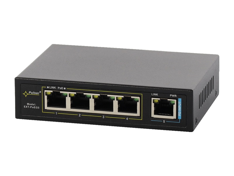 EXT-POEG5 LAN a PoE extender, 1x RJ-45 vstup, 4x RJ-45 výstup, LAN 10/100/1000Mbps,…