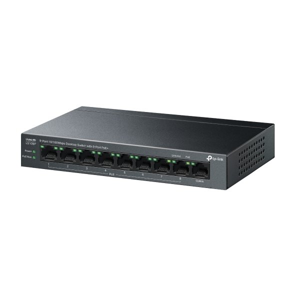 Switch TP-Link LS109P 1x LAN, 8x LAN s PoE+, 63W