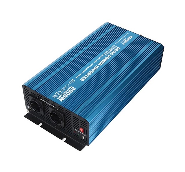 Měnič napětí Carspa P3000U-12 12V/230V+USB 3000W, čistá sinusovka