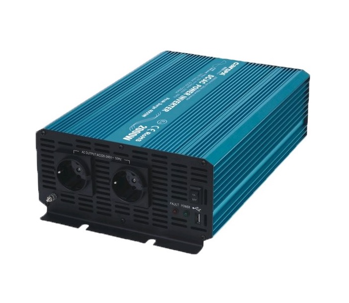 Měnič napětí Carspa P2000UR-24 24V/230V+USB 2000W, čistá sinusovka