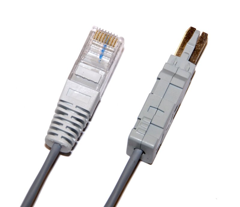 Patch kabel telefonní 1 pár RJ45 / IDC  - 2 polový 5m