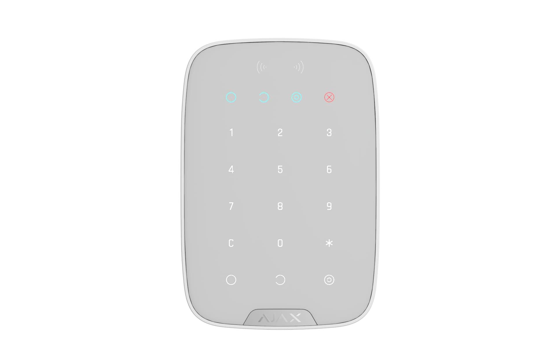 KeyPad Plus, bezdrátová dotyková klávesnice, DESFire, bílá