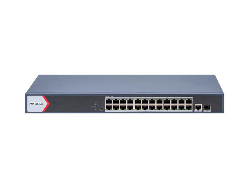 DS-3E1526P-EI/V2 26 portový switch - 24x PoE 30W 1Gbps + 1x uplink RJ-45 1Gbps + 1x uplink…