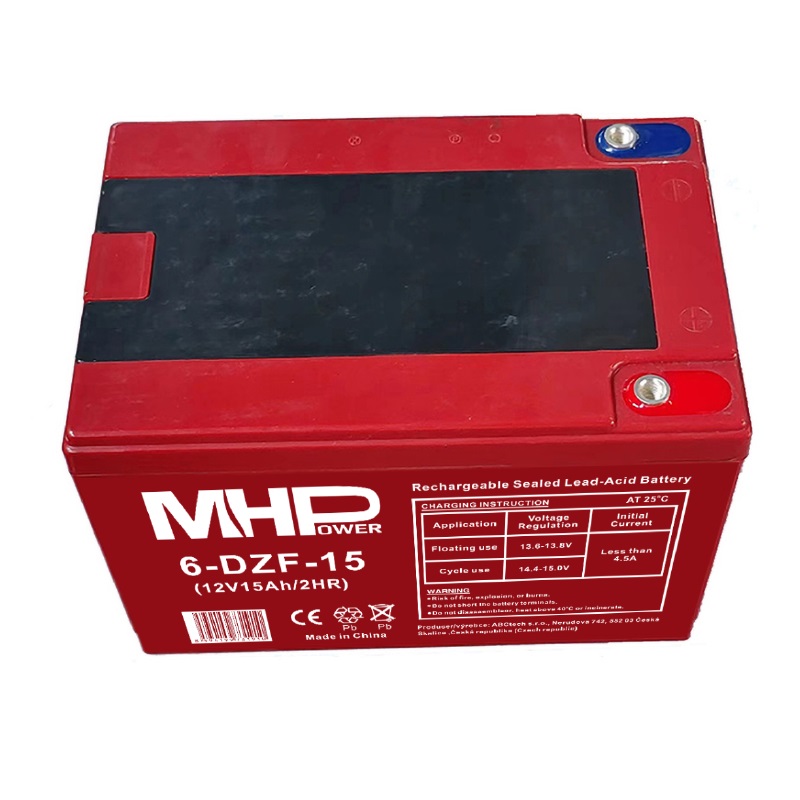 MHPower 6-DZF-15 Trakční gelová baterie 12V/15Ah, Terminál D1 - M5, Deep Cycle